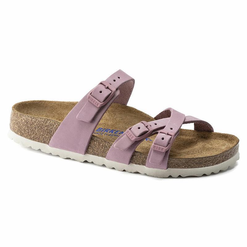 Birkenstock Soft Footbed Nubuck Læder Franca Dame Lilla | DK 451RVD